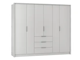 Singapore 255cm Hinged Door Wardrobe White