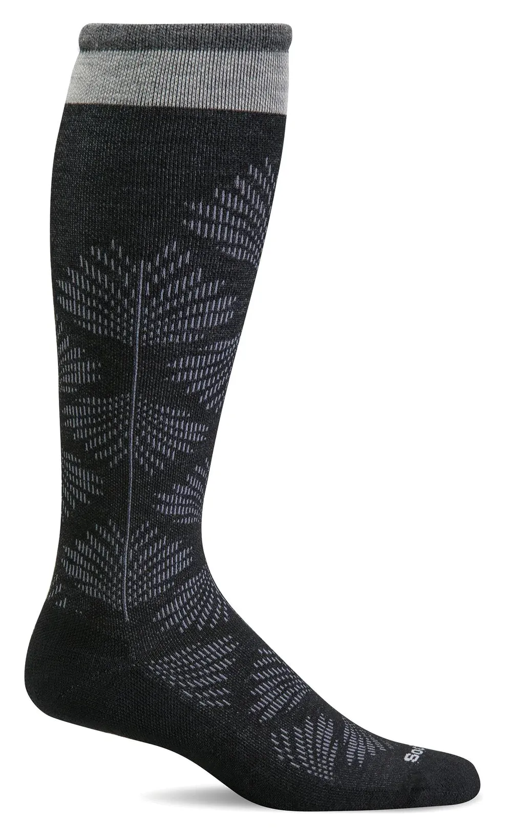 SOCKWELL FULL FLORAL BLACK COMPRESSION 15-20mmHG