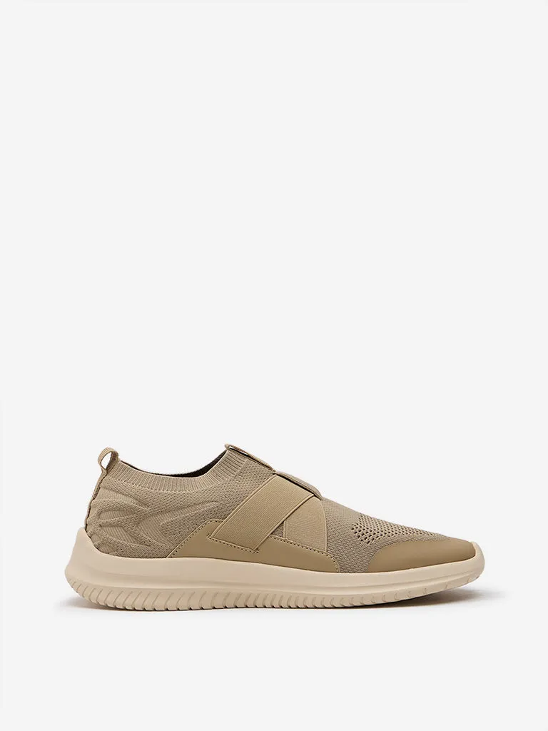 SOLEPLAY Taupe Cross Elastic-Detailed Shoes