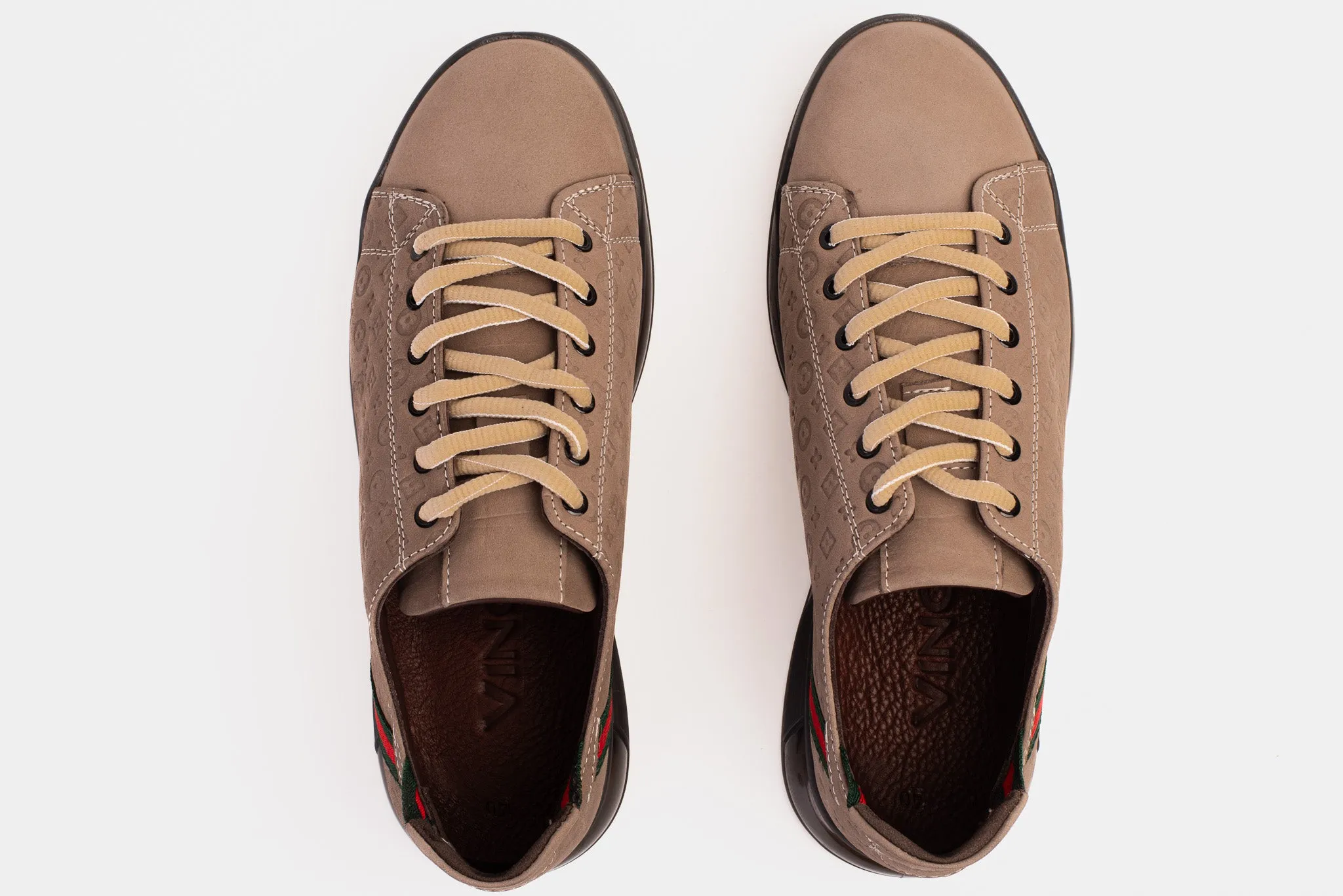 The Journey Beige Leather Men Sneaker