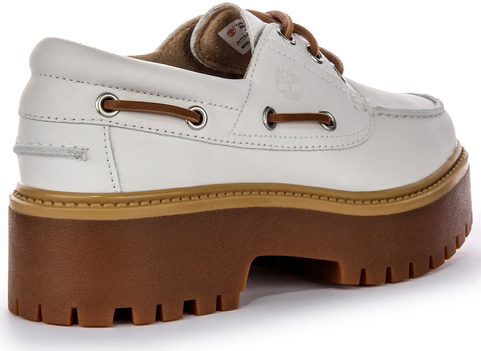 Timberland Stone Street Boat Shoes In White For Women