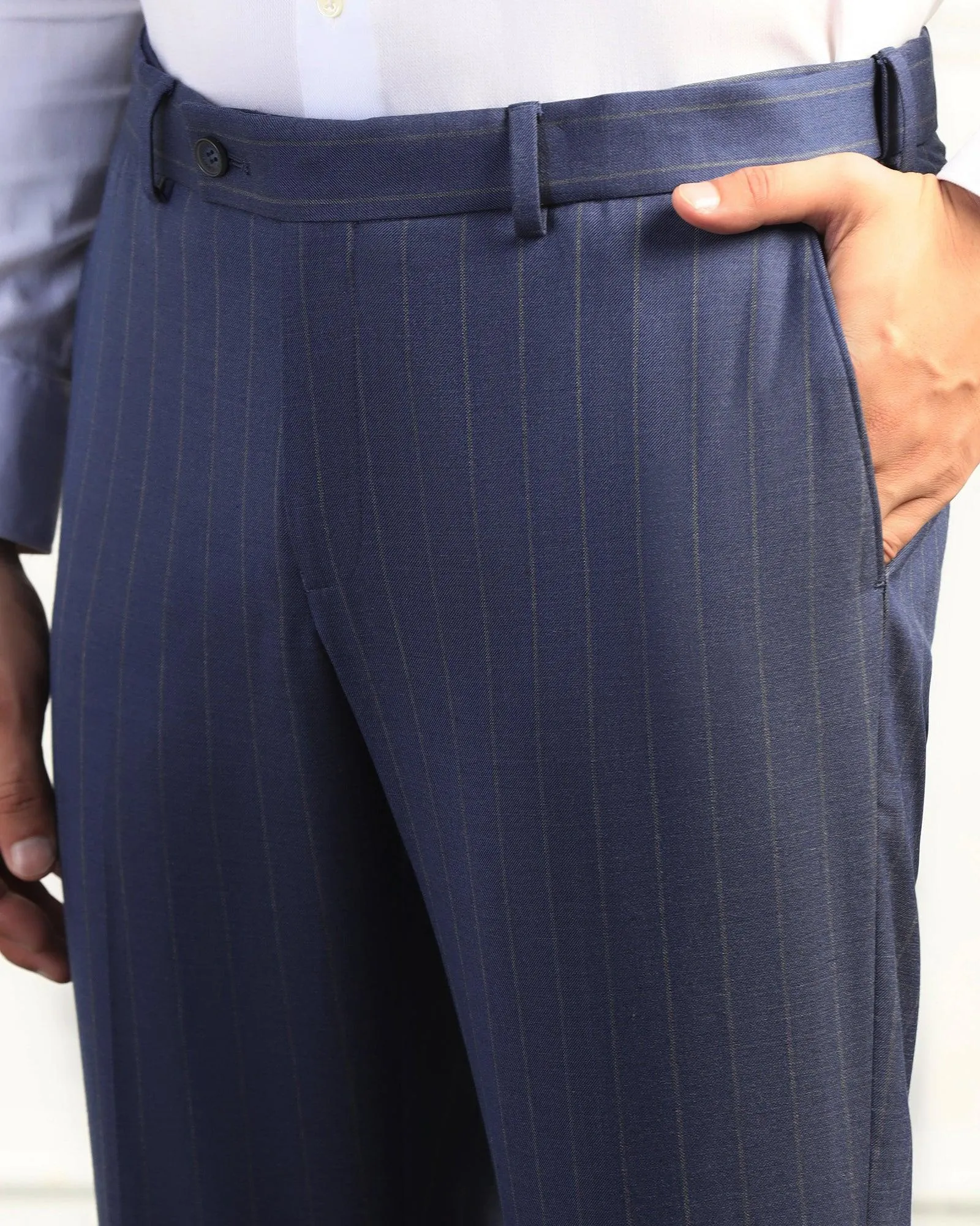 Two Piece Navy Stripe Formal Suit - Bertie