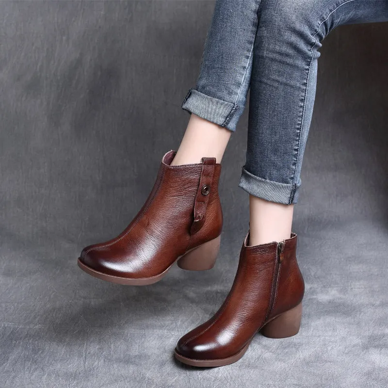 Winter Retro Comfortable Chunky Boots | Gift Shoes