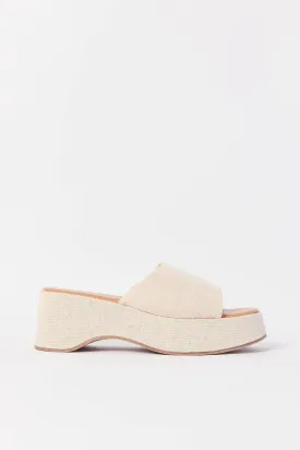 Women Beige Platform Mule