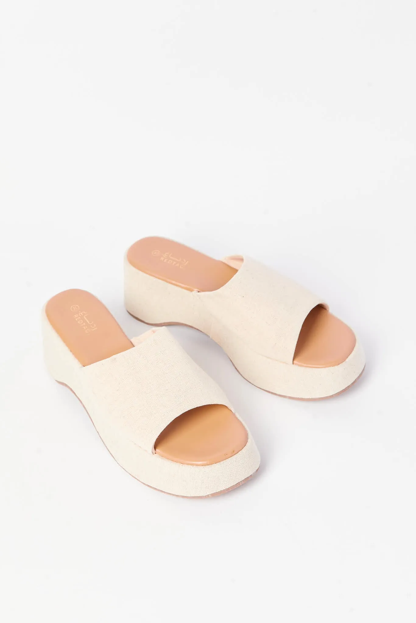 Women Beige Platform Mule