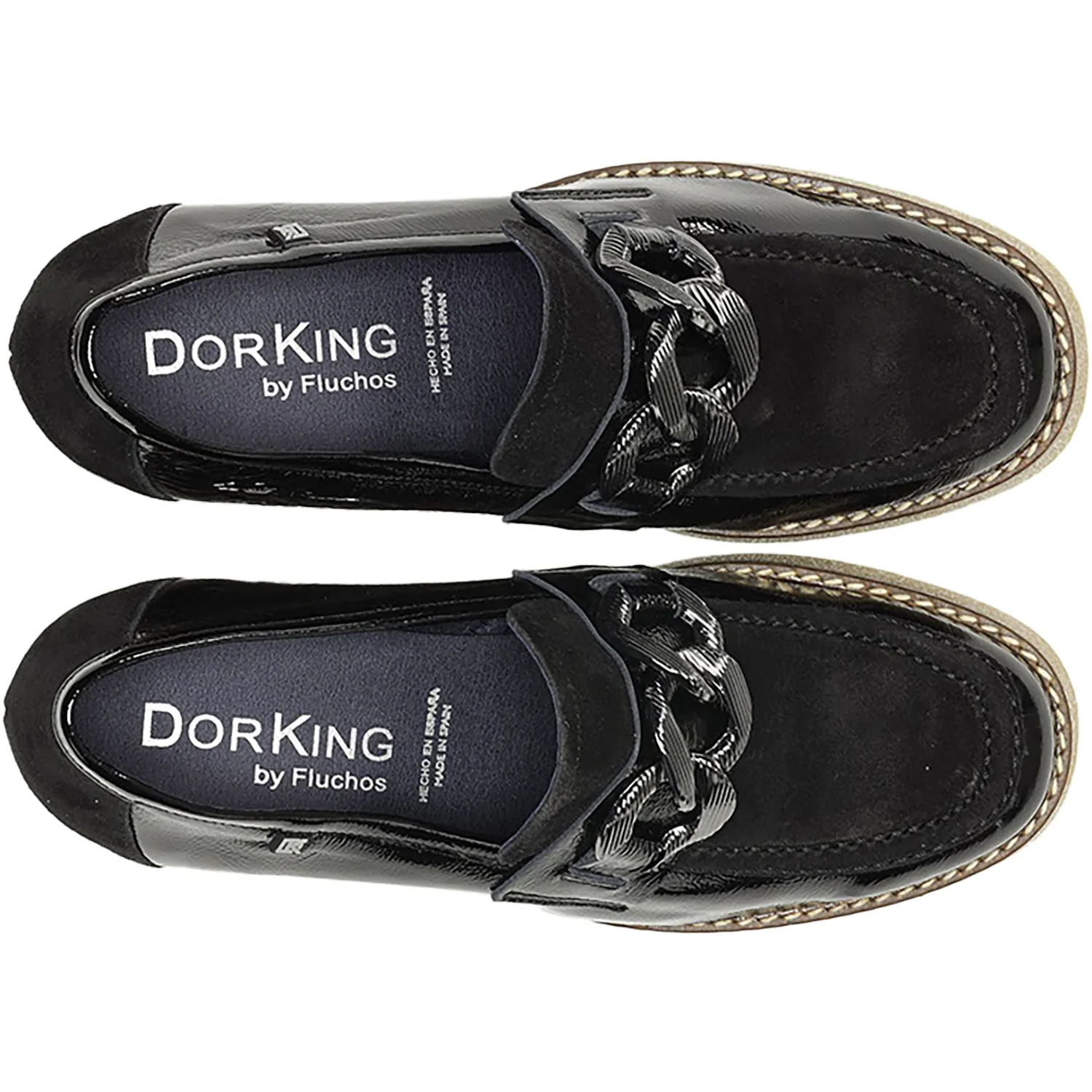 Women's Dorking Oprah D9193 Black Dat/Leather Combo